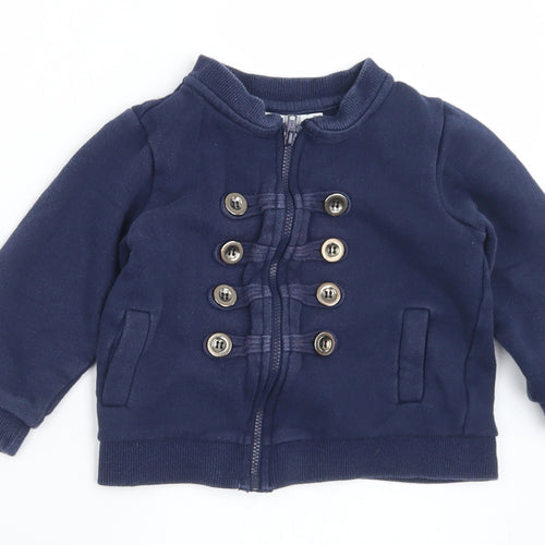 M&Co Baby Blue  Cotton Full Zip Jumper Size 18-24 Months  Zip