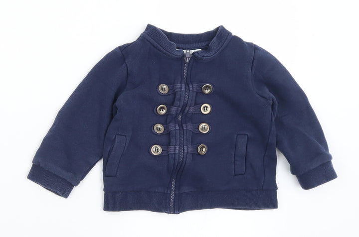M&Co Baby Blue Cotton Full Zip Jumper Size 18-24 Months Zip