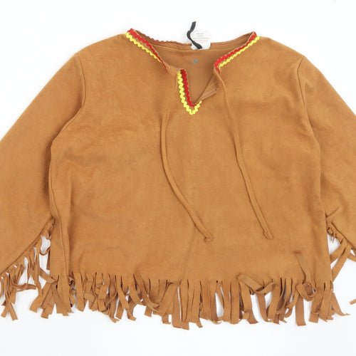 Celia Boys Brown V-Neck  Polyester Pullover Jumper Size 4-5 Years   - Indian Fancy Dress