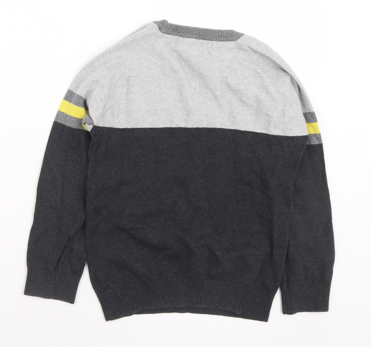 George Boys Grey Crew Neck  Cotton Pullover Jumper Size 7-8 Years