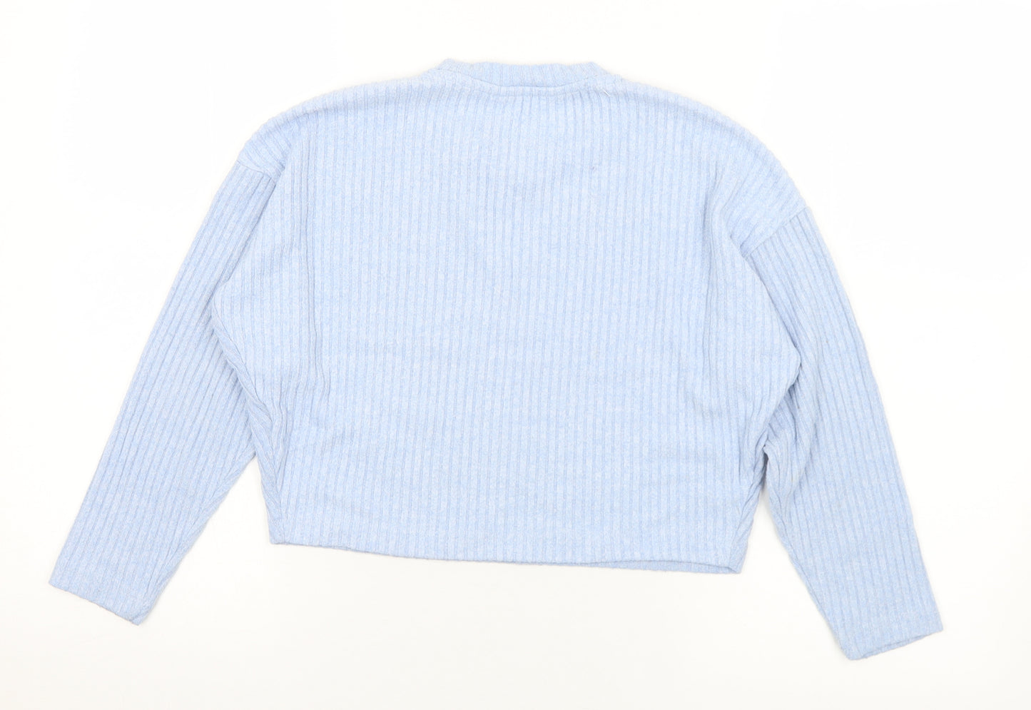 H&M Girls Blue Crew Neck  Viscose Pullover Jumper Size 8-9 Years   - 8-10 Years