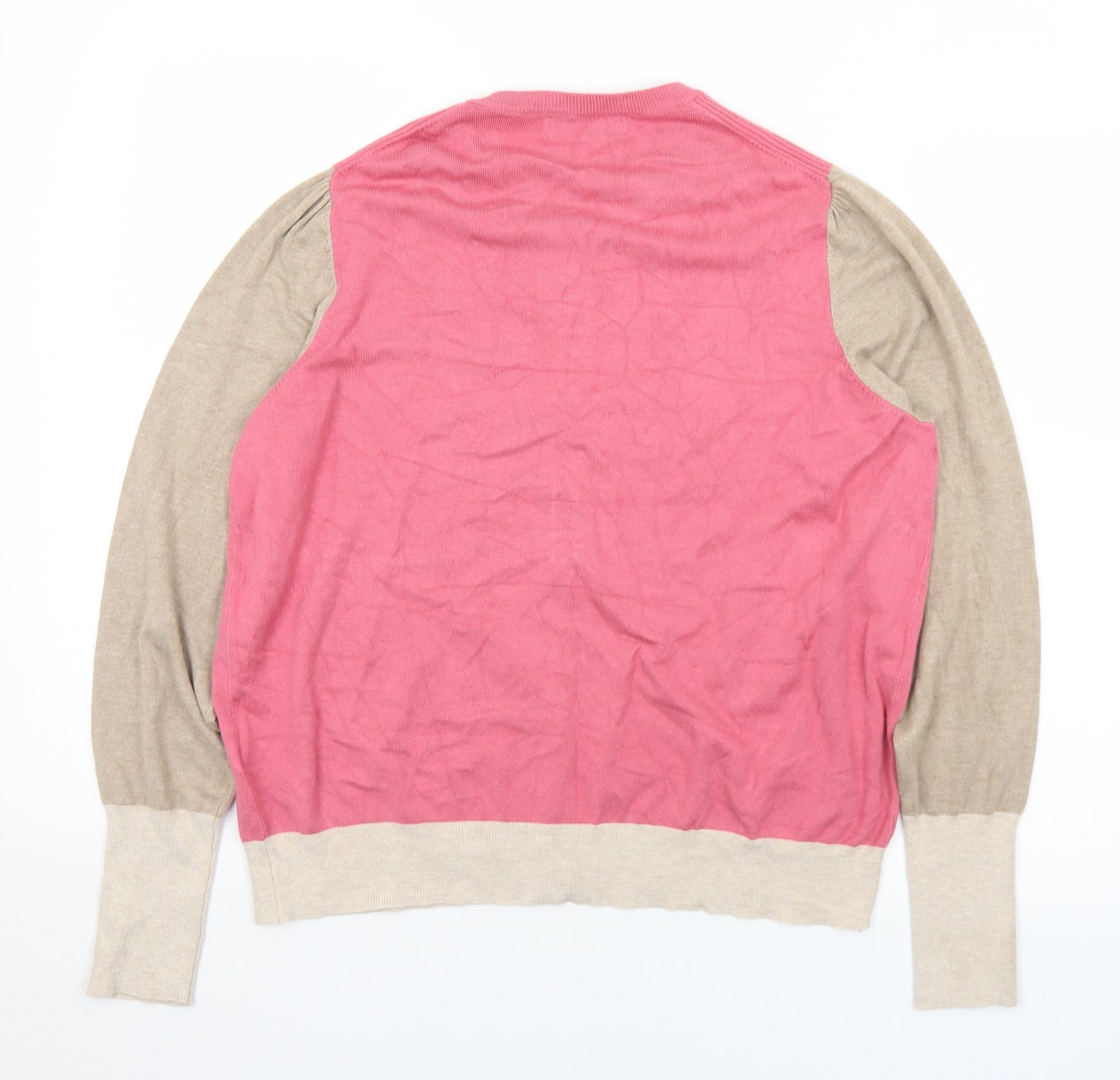 Marks and Spencer Womens Pink Round Neck  Viscose Cardigan Jumper Size 18
