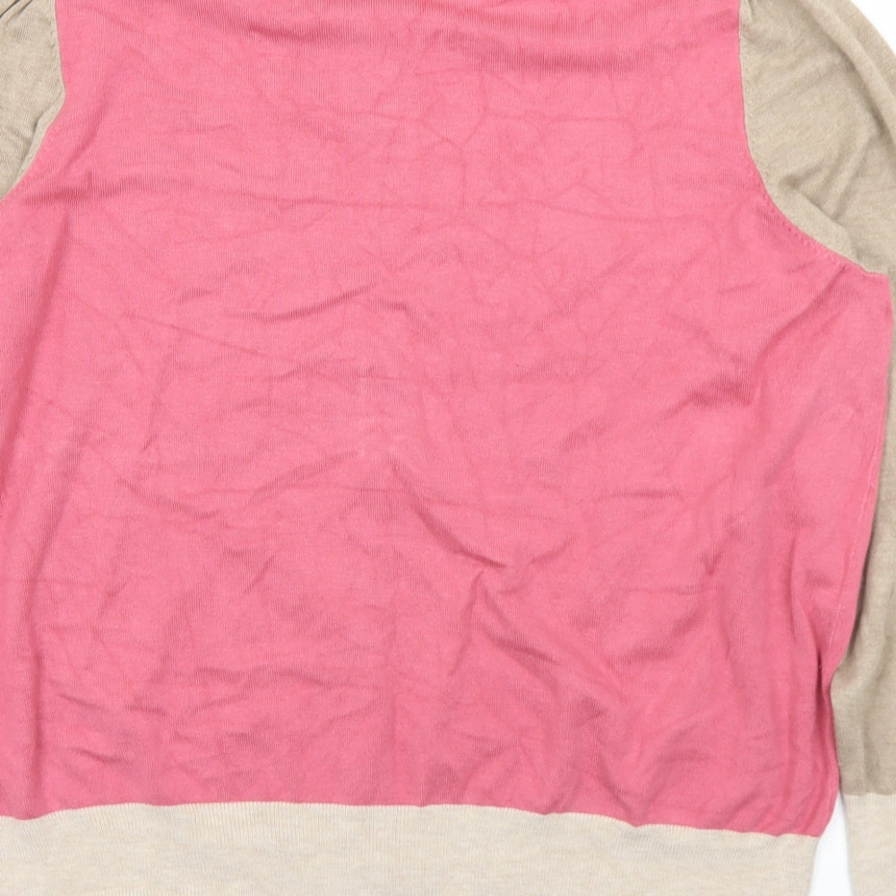 Marks and Spencer Womens Pink Round Neck  Viscose Cardigan Jumper Size 18