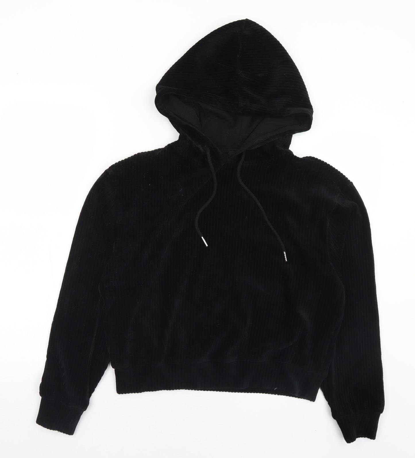New Look Womens Black  Cotton Pullover Hoodie Size M