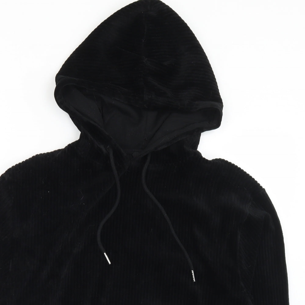 New Look Womens Black  Cotton Pullover Hoodie Size M