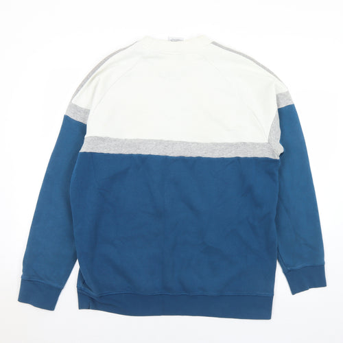 adidas Mens Blue  Cotton Pullover Sweatshirt Size L