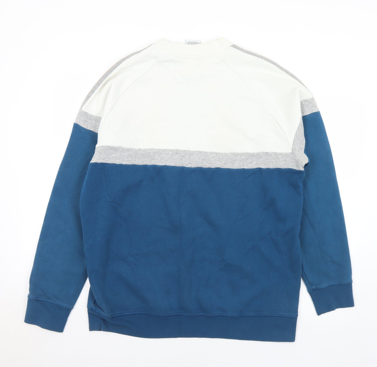 adidas Mens Blue  Cotton Pullover Sweatshirt Size L