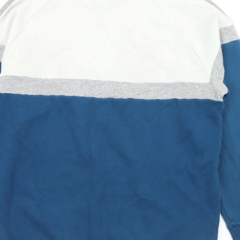 adidas Mens Blue  Cotton Pullover Sweatshirt Size L