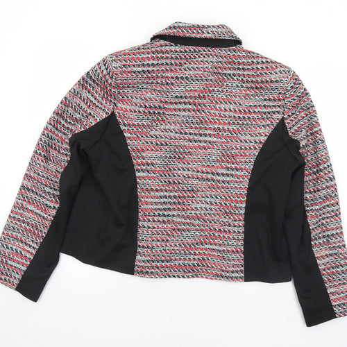 New Look Womens Red Striped  Jacket Coat Size 18  Zip