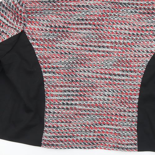 New Look Womens Red Striped  Jacket Coat Size 18  Zip