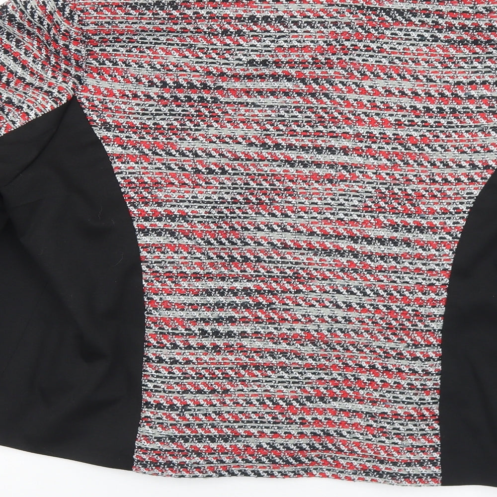 New Look Womens Red Striped  Jacket Coat Size 18  Zip