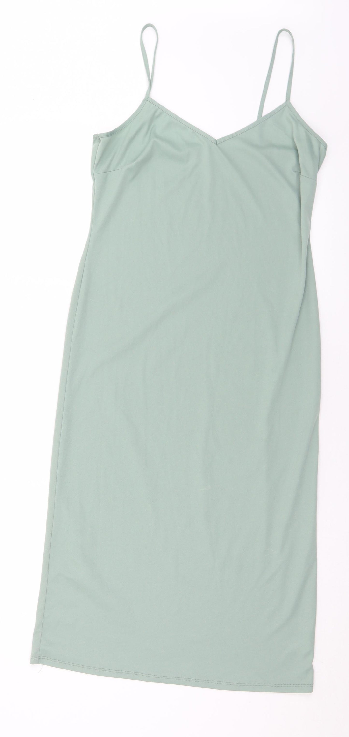 George Womens Green  Polyester Slip Dress  Size 12  V-Neck