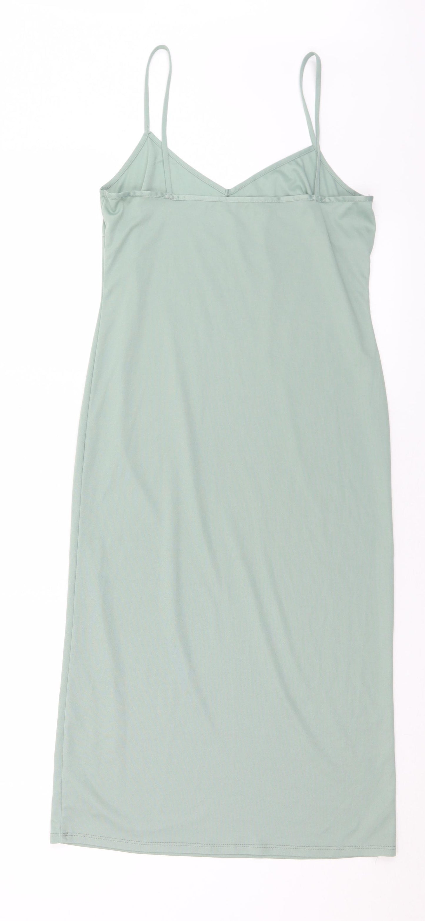 George Womens Green  Polyester Slip Dress  Size 12  V-Neck