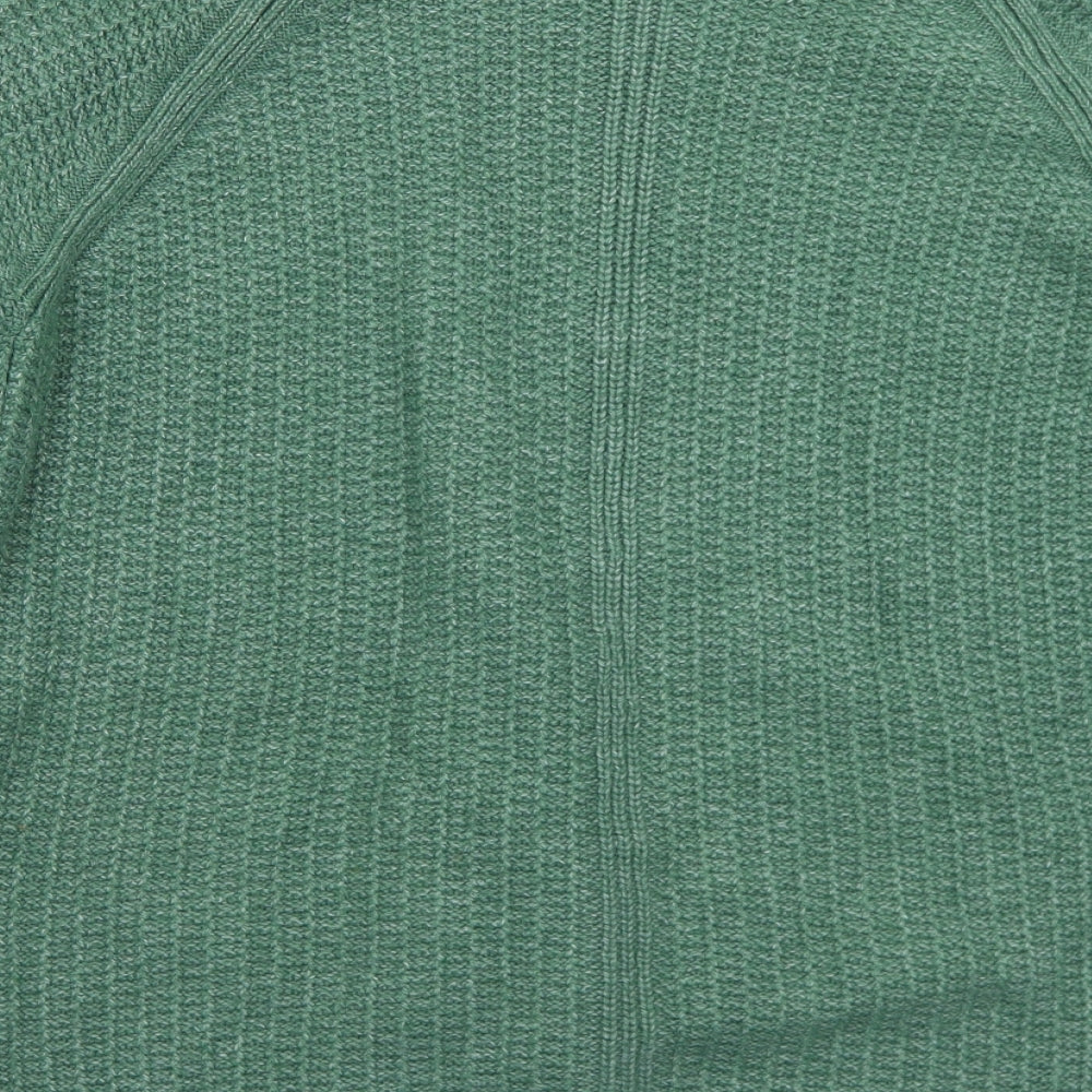 Fat Face Womens Green V-Neck  Acrylic Cardigan Jumper Size 14