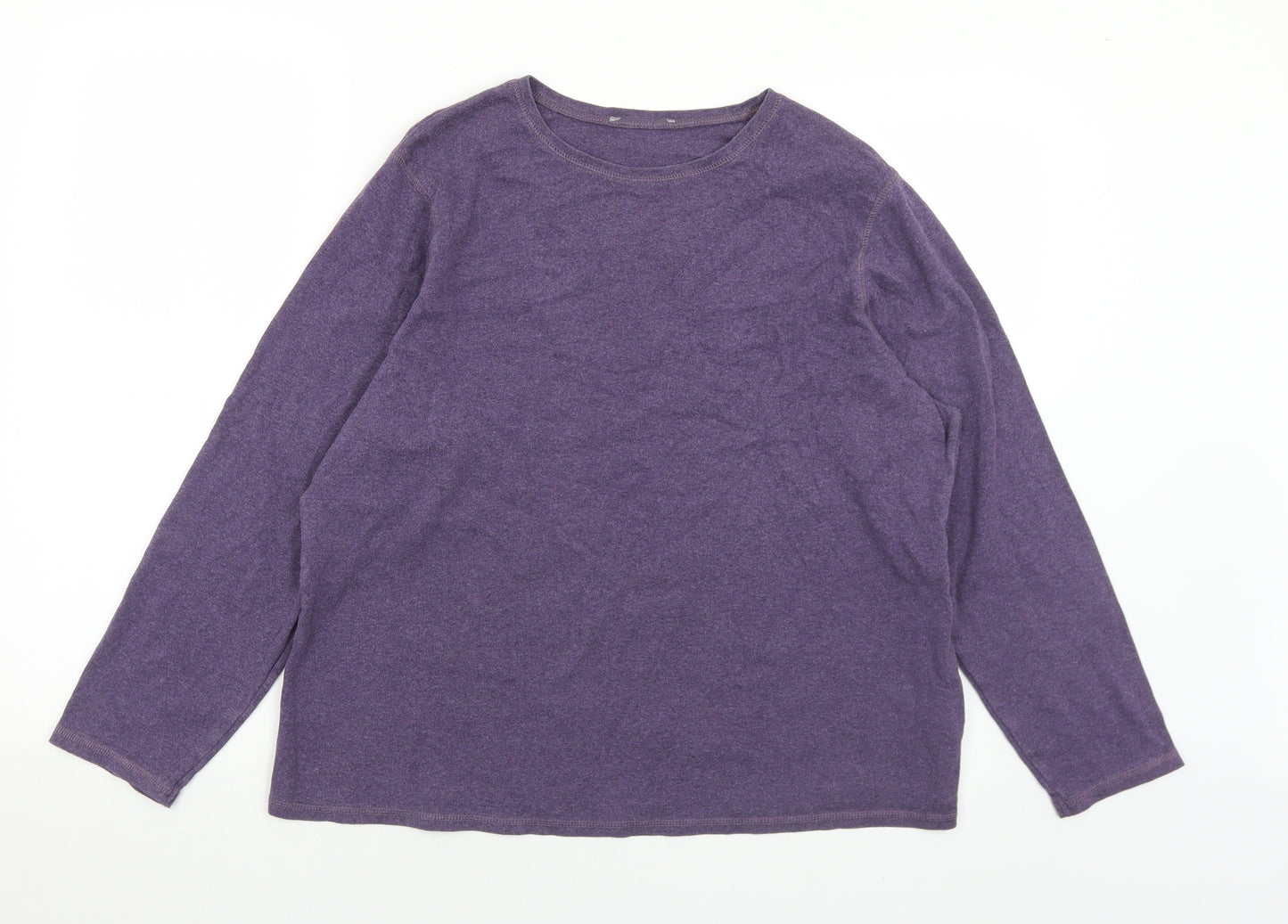 Marks and Spencer Womens Purple  Cotton Jersey T-Shirt Size 22 Round Neck