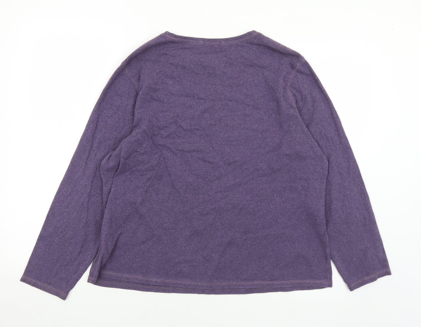 Marks and Spencer Womens Purple  Cotton Jersey T-Shirt Size 22 Round Neck