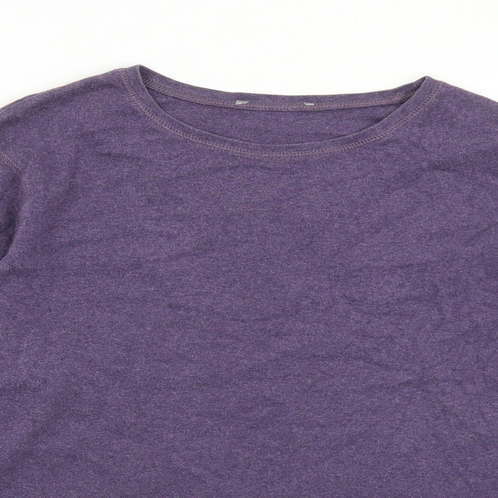 Marks and Spencer Womens Purple  Cotton Jersey T-Shirt Size 22 Round Neck