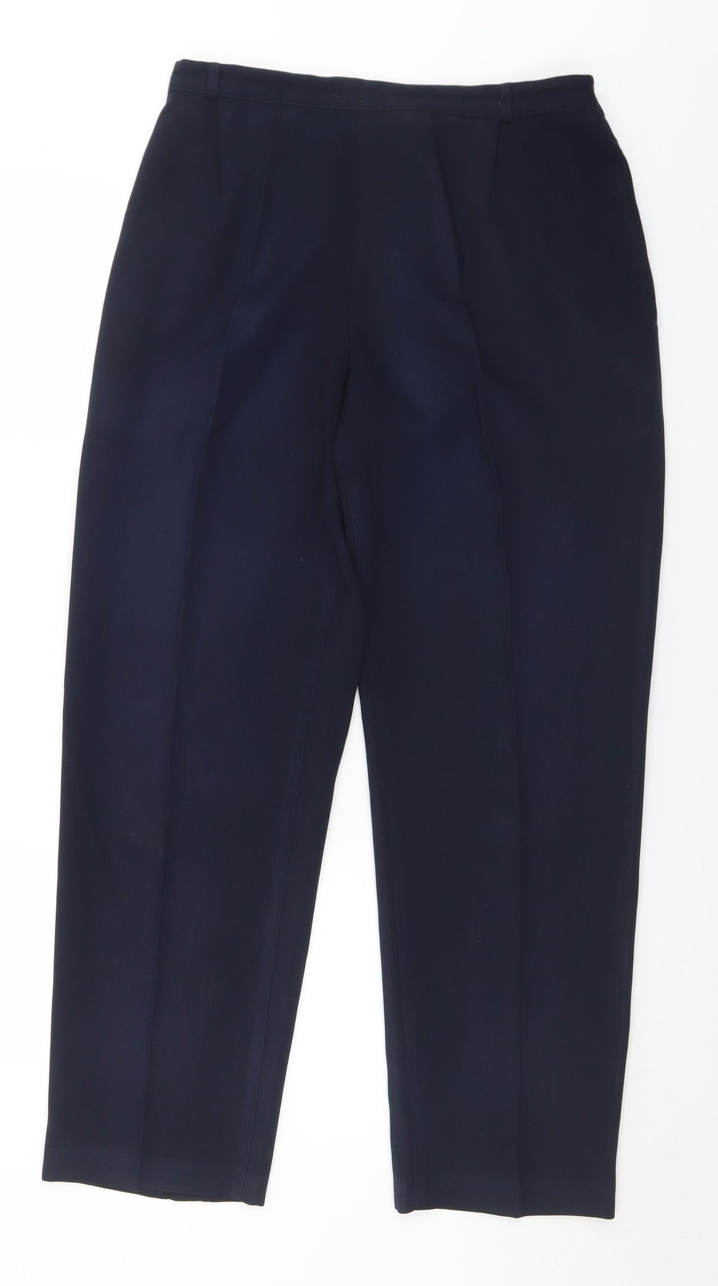 Marks and Spencer Womens Blue  Polyester Trousers  Size 14 L29 in Regular