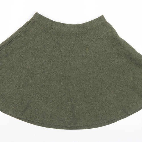 Primark Womens Green  Acrylic Flare Skirt Size 8