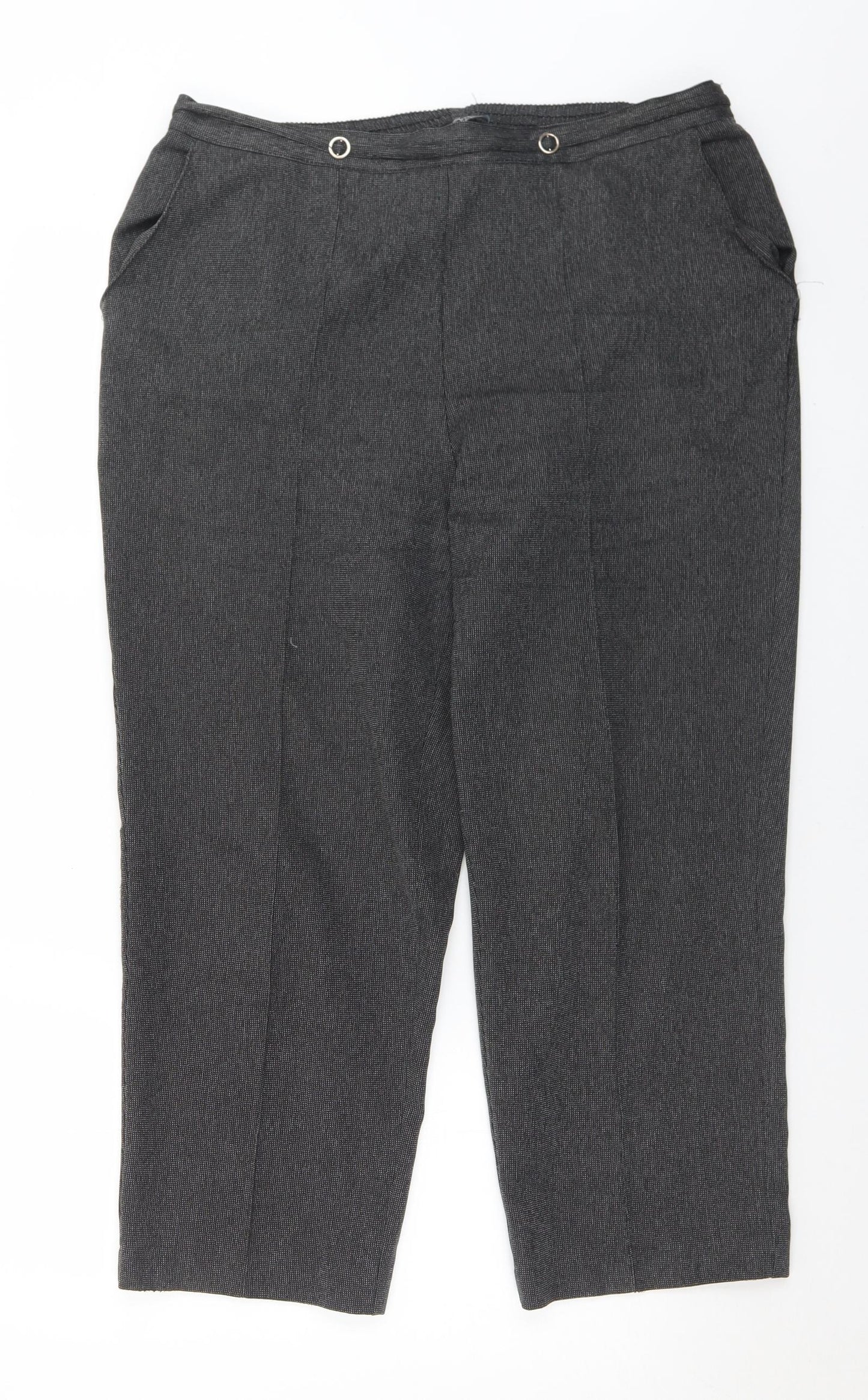 Bonmarché Womens Grey  Polyester Trousers  Size 16 L25 in Regular
