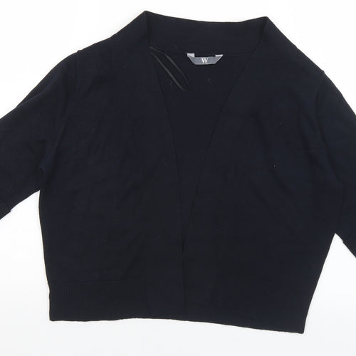 BHS Womens Black V-Neck  Viscose Cardigan Jumper Size 14