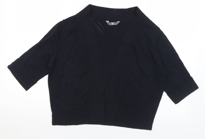 BHS Womens Black V-Neck Viscose Cardigan Jumper Size 14