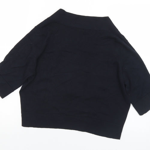BHS Womens Black V-Neck  Viscose Cardigan Jumper Size 14