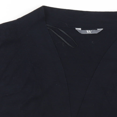 BHS Womens Black V-Neck  Viscose Cardigan Jumper Size 14
