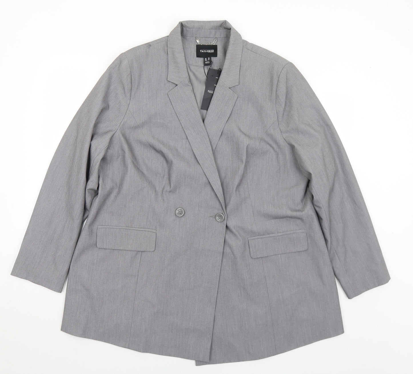 Tailored Womens Grey  Polyester Jacket Suit Jacket Size 20