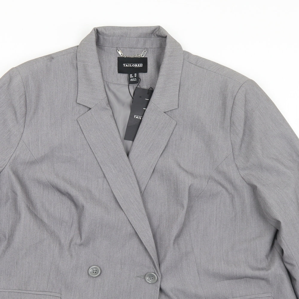Tailored Womens Grey  Polyester Jacket Suit Jacket Size 20