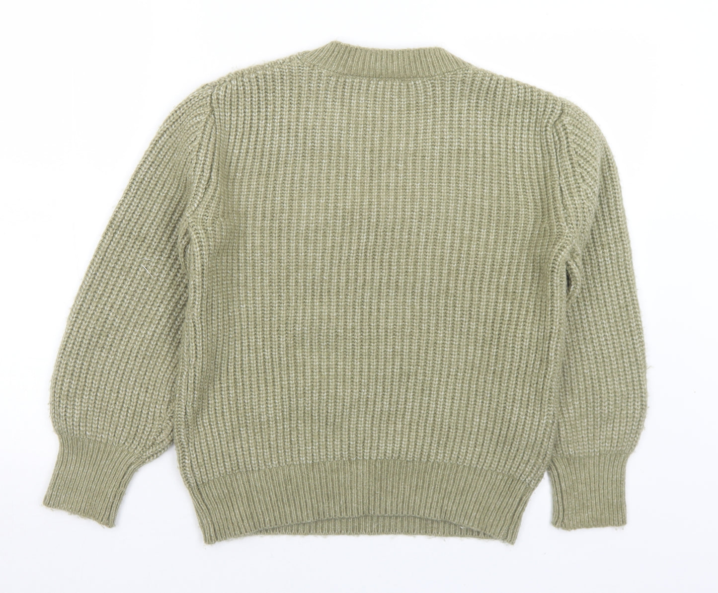 Primark Womens Green V-Neck  Acrylic Pullover Jumper Size 4   - 4-6