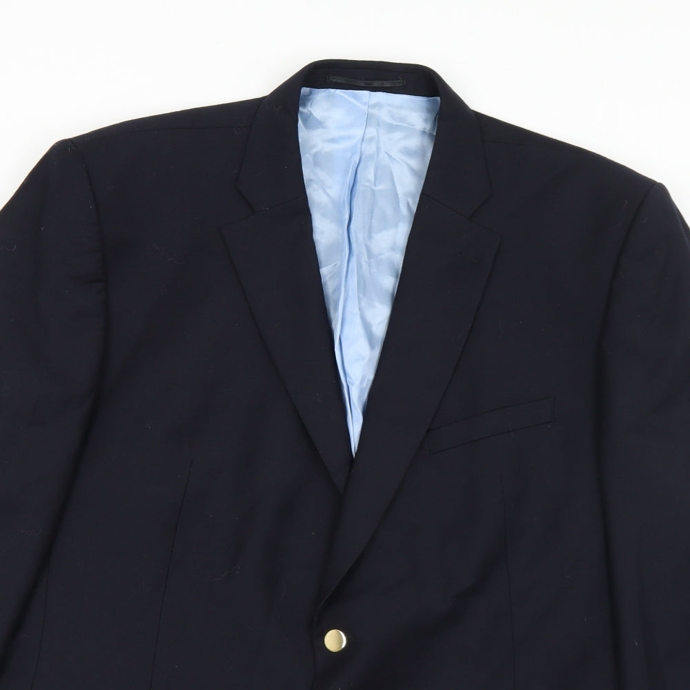 Lee Greenwood Mens Black  Wool Jacket Suit Jacket Size 48