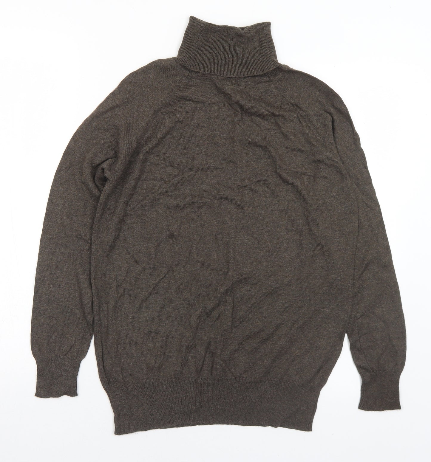 Primark Womens Brown Roll Neck  Acrylic Pullover Jumper Size 14