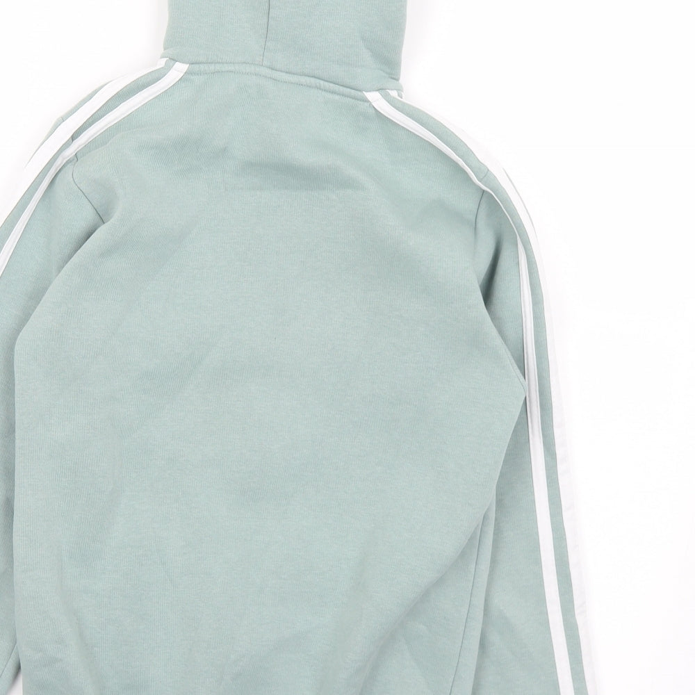 adidas Girls Green  Cotton Full Zip Hoodie Size 15-16 Years  Zip