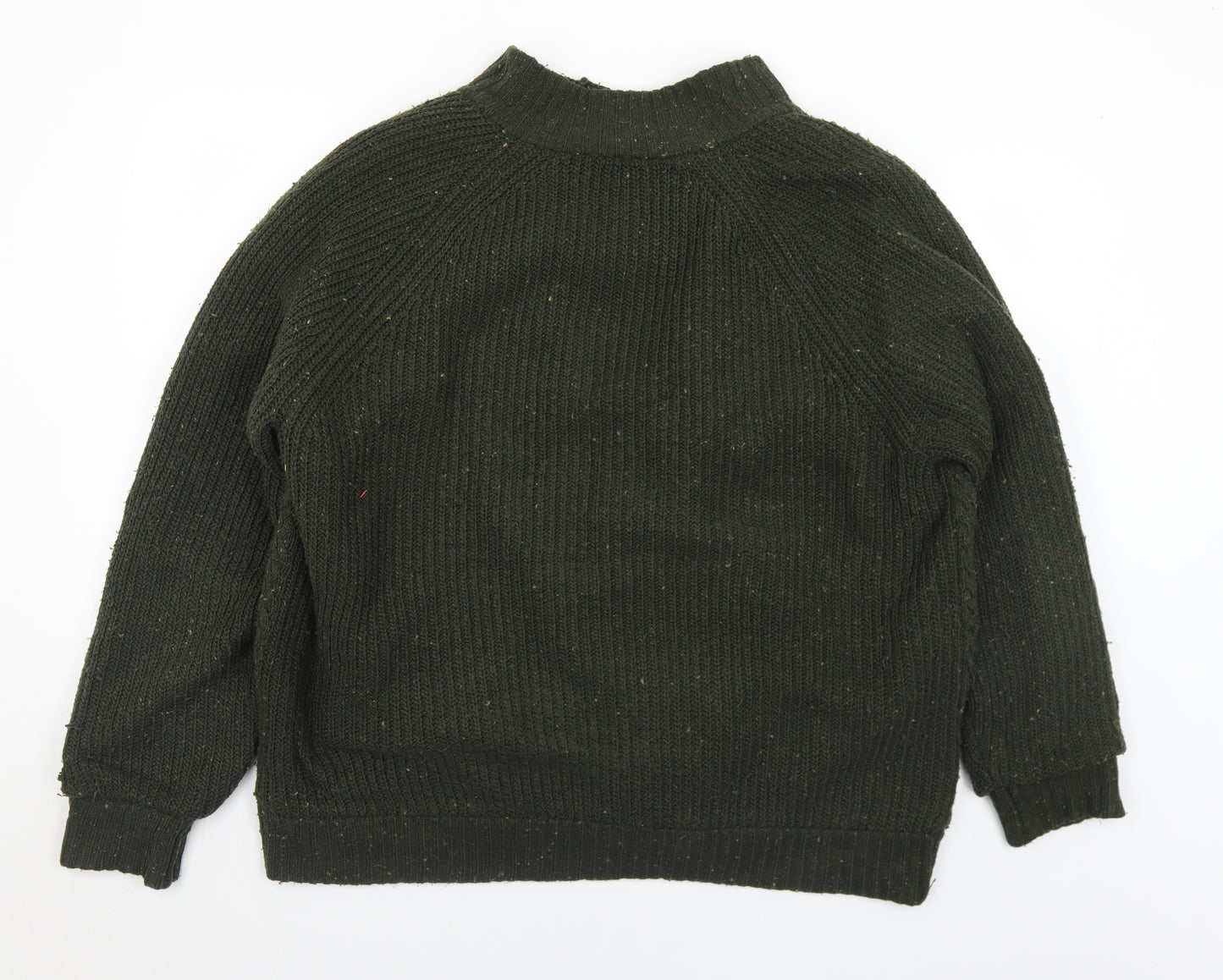 BHS Mens Green Collared  Acrylic Cardigan Jumper Size XL