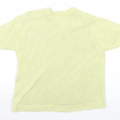 Preworn Womens Yellow V-Neck  Cotton Pullover Jumper Size 14   - 14-16
