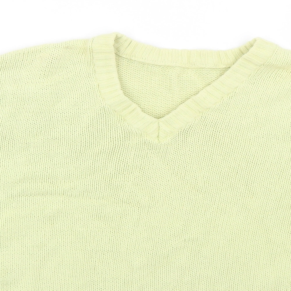 Preworn Womens Yellow V-Neck  Cotton Pullover Jumper Size 14   - 14-16
