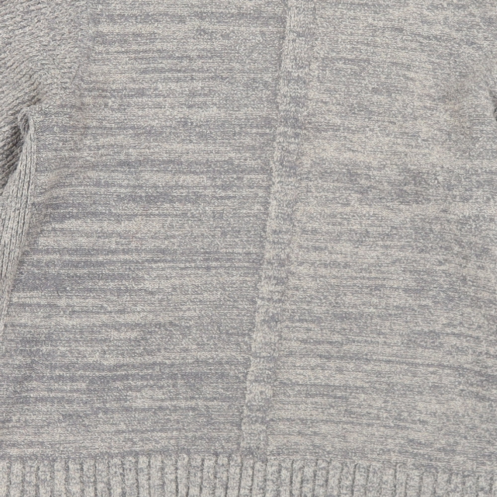 Laura Ashley Womens Grey V-Neck  Acrylic Pullover Jumper Size 14