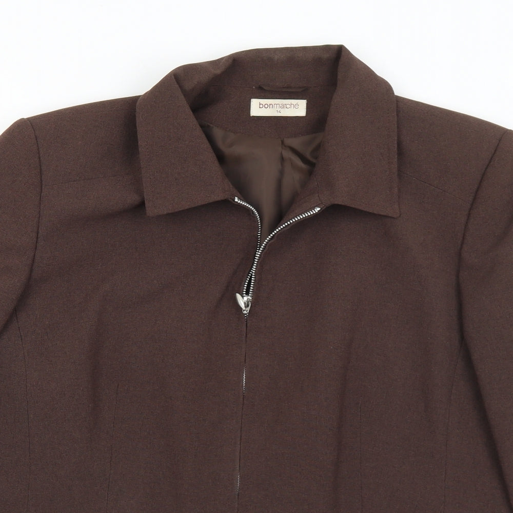 Bonmarché Womens Brown   Jacket  Size 14  Zip