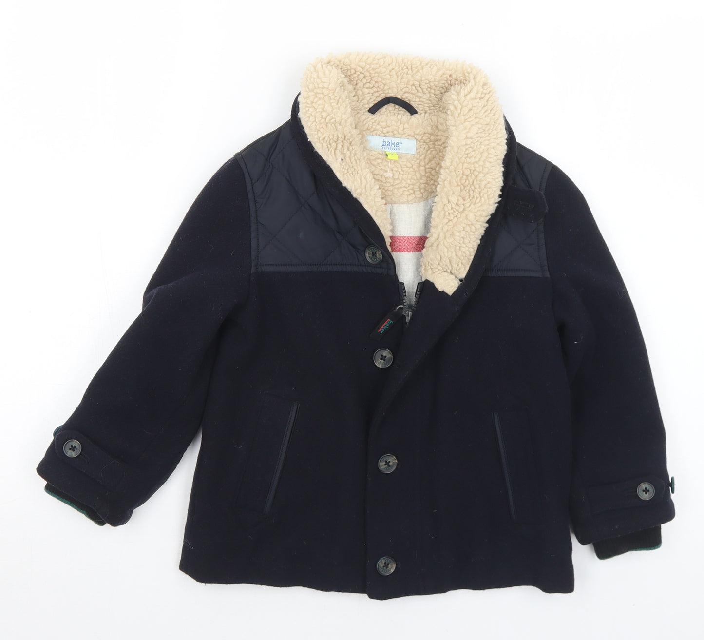 Ted Baker Boys Black   Pea Coat Coat Size 6 Years  Zip