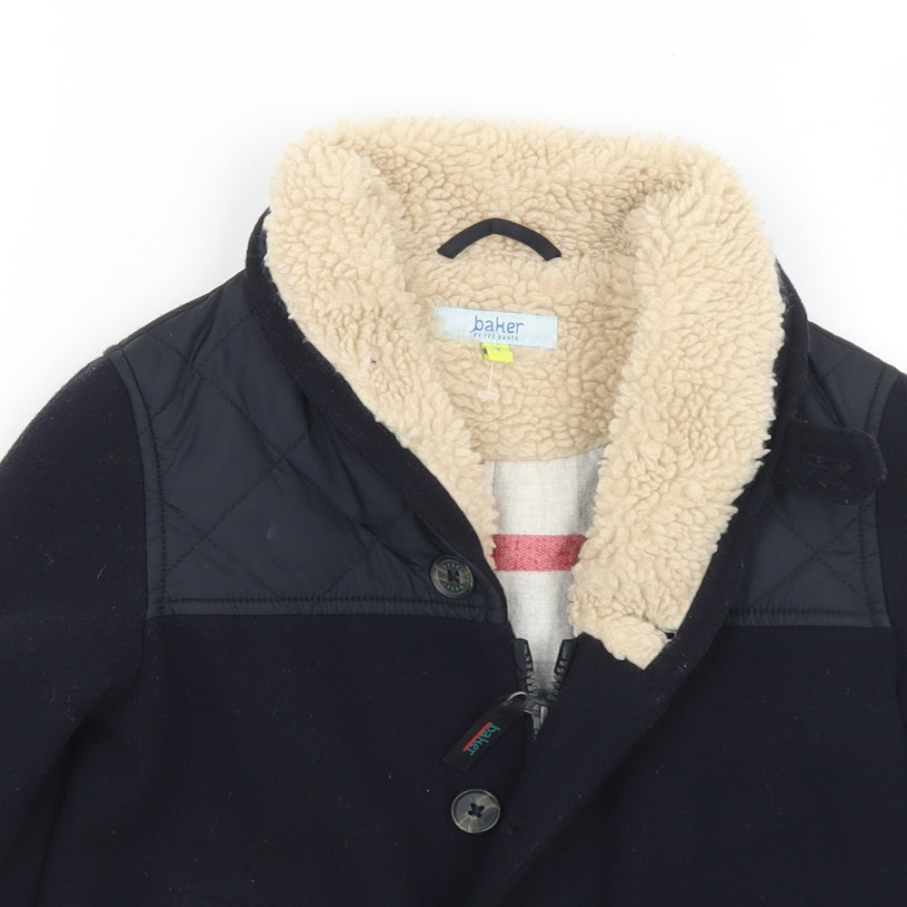 Ted Baker Boys Black   Pea Coat Coat Size 6 Years  Zip