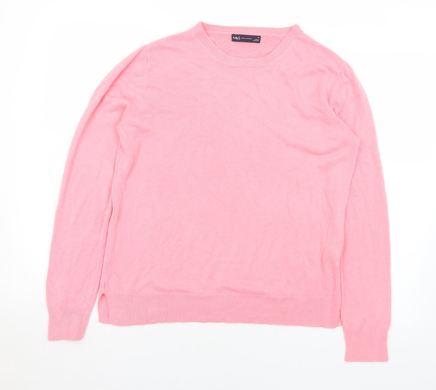 Marks and Spencer Womens Pink Crew Neck  Acrylic Pullover Jumper Size 14