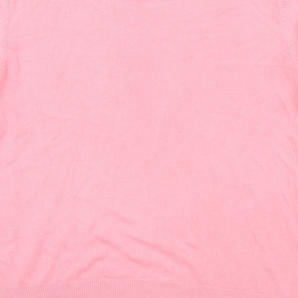 Marks and Spencer Womens Pink Crew Neck  Acrylic Pullover Jumper Size 14