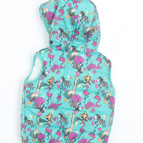 Dunnes Stores Girls Multicoloured Geometric  Gilet Coat Size 3-6 Months   Zip - Animals
