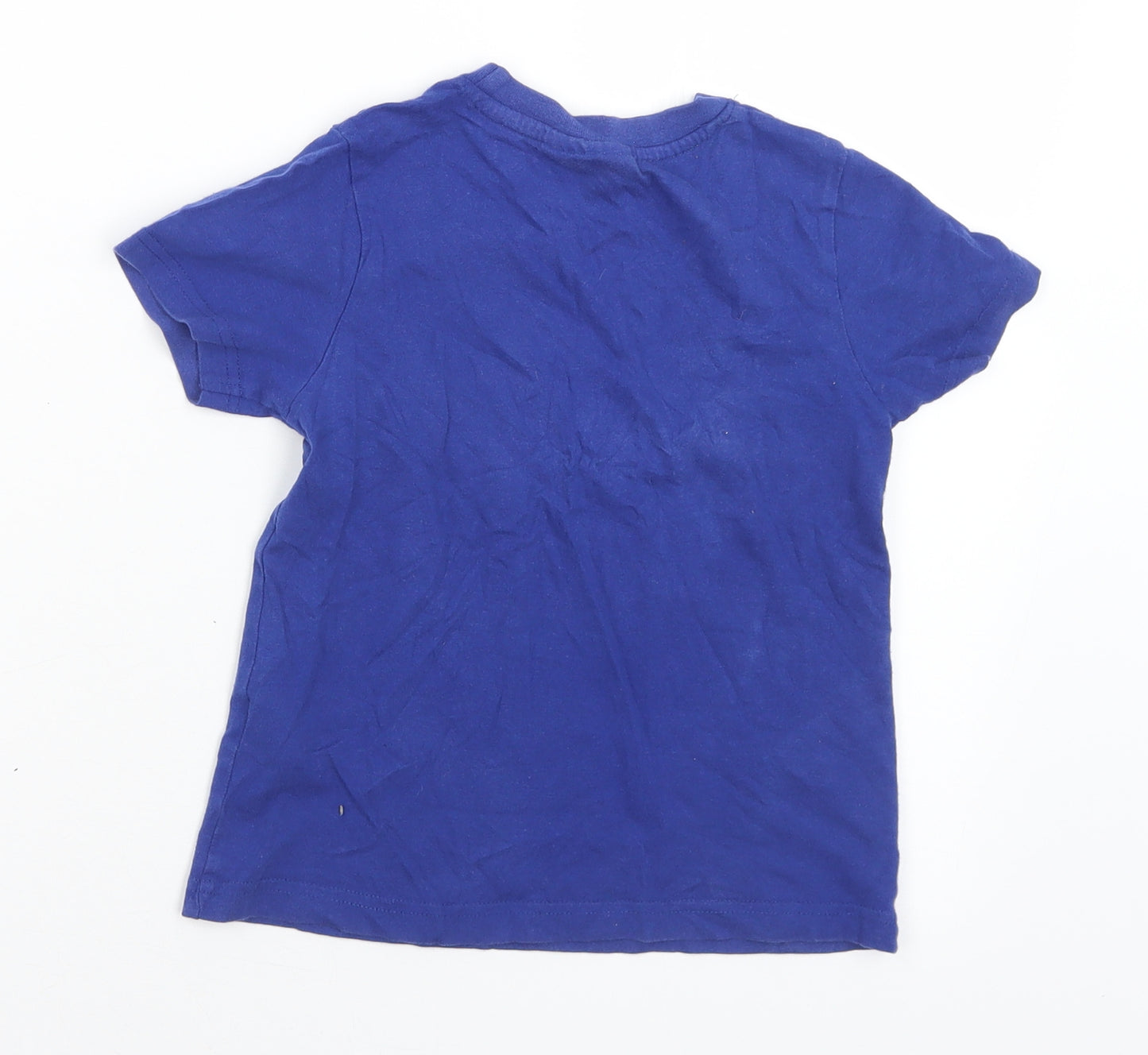 Primark Boys Blue  Cotton Basic T-Shirt Size 4-5 Years Crew Neck  - Batman