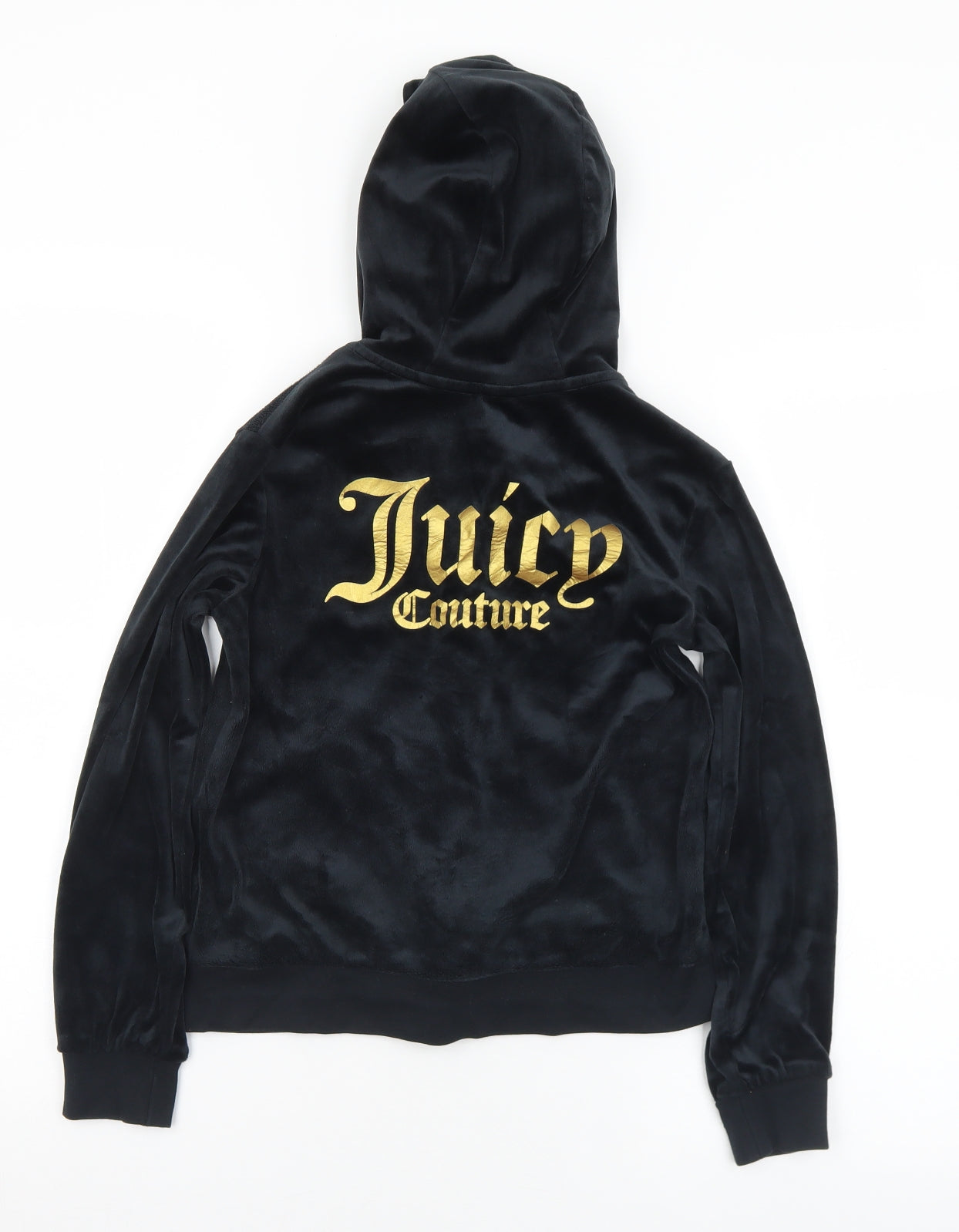 Juicy Couture Girls Black  Polyester Full Zip Hoodie Size 9-10 Years   - Logo