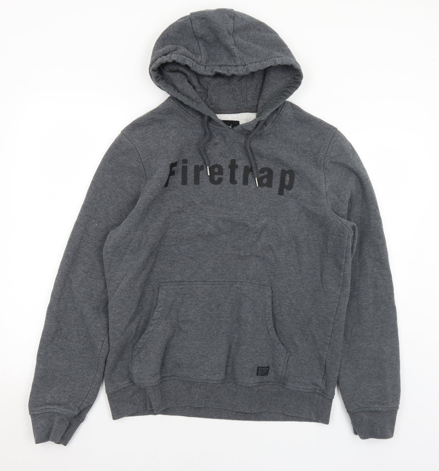 Firetrap Mens Grey  Cotton Pullover Hoodie Size XL   - Logo