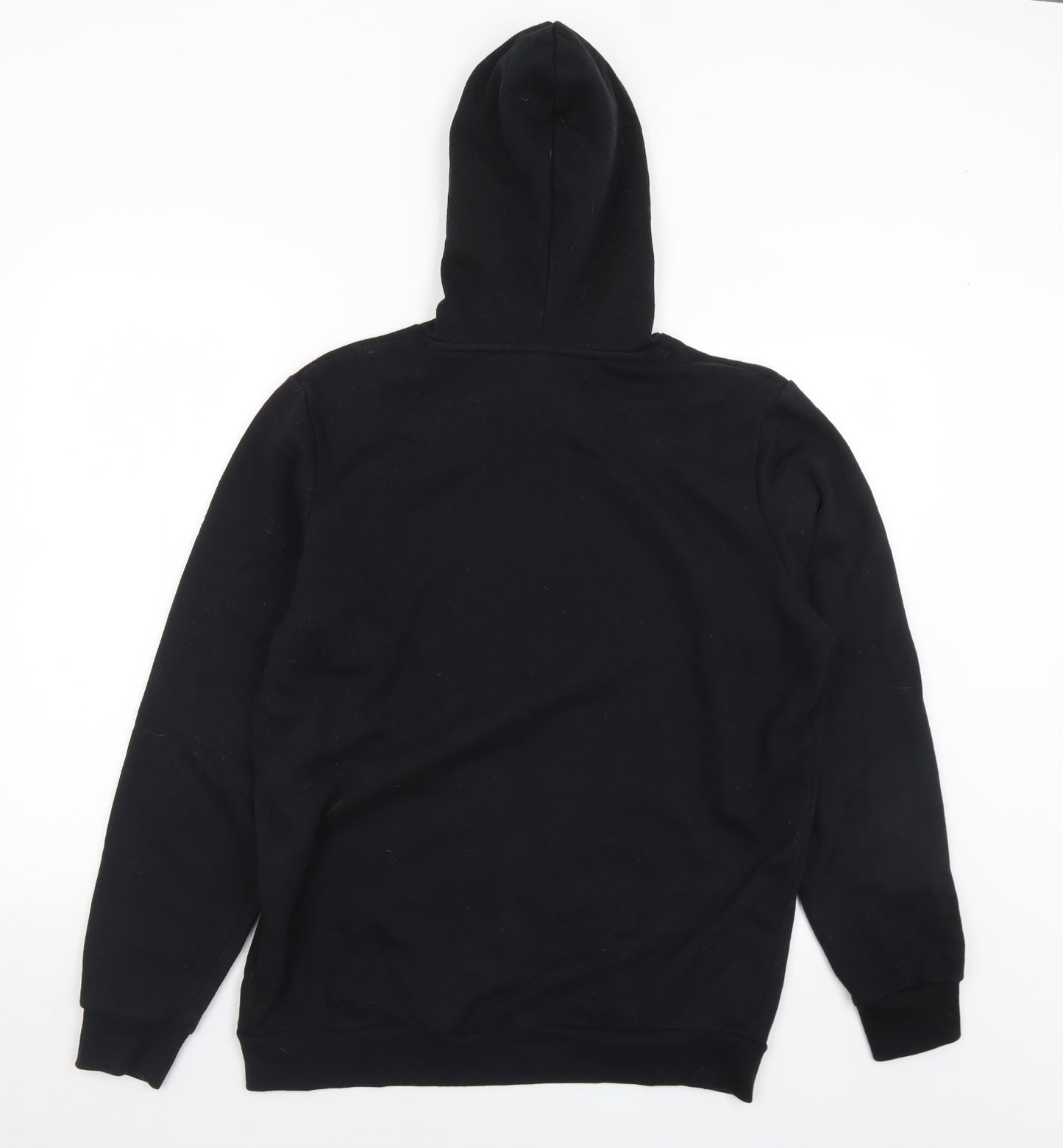 ASICS Mens Black  Cotton Pullover Hoodie Size L   - Logo