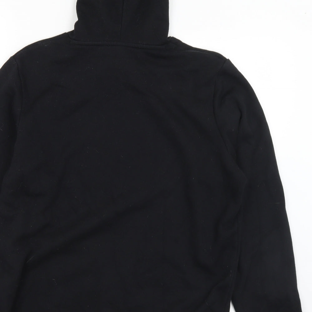 ASICS Mens Black  Cotton Pullover Hoodie Size L   - Logo