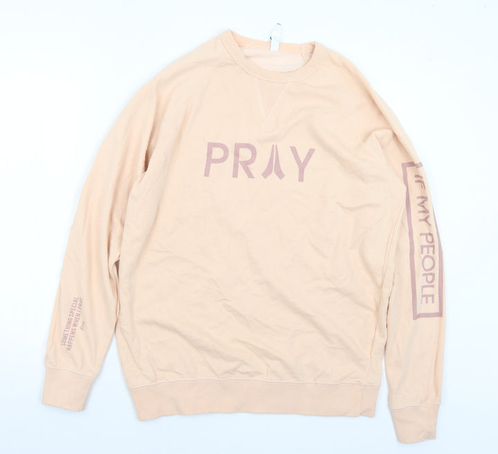 Cotton Heritage Womens Pink Cotton Pullover Sweatshirt Size L - Pray